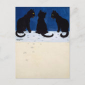 Three Black Cats in the Snow by Louis Wain Feestdagenkaart (Voorkant)