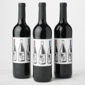 Three Bottles Food and Beverage Label Set Wijn Etiket (Flessen)