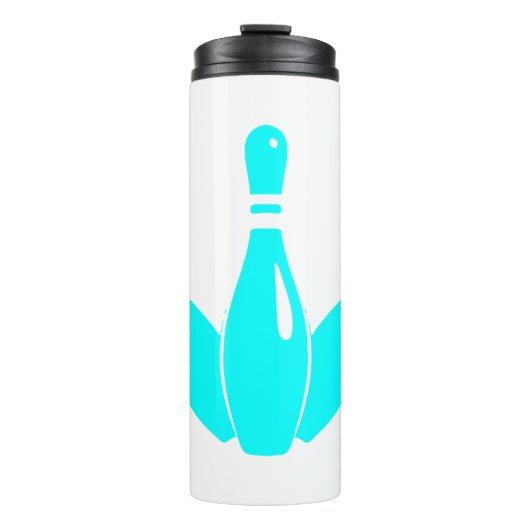 Three Bowling Pins Aqua Blue Thermosbeker (Voorkant)