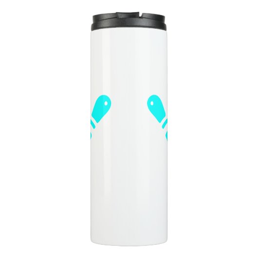 Three Bowling Pins Aqua Blue Thermosbeker (Achterkant)
