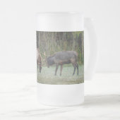 Three Bull Elk Fight Frosted Mok (Voorkant rechts)