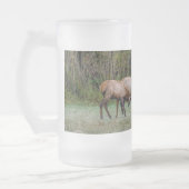Three Bull Elk Fight Frosted Mok (Links)