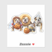 Three Bulldogs in Costumes Sticker (Vel)