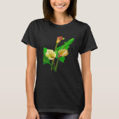 Three Calla Lilies Black Outline T-shirt (Voorkant)