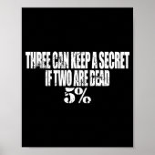 Three Can Keep A Secret If Two Are Dead 50% Funny  Poster (Voorkant)