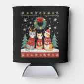 Three Cat Funny Christmas Cat Ugly Xmas Sweater Me Blikjeskoeler (Voorkant)