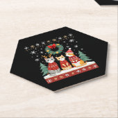 Three Cat Funny Christmas Cat Ugly Xmas Sweater Me Kartonnen Onderzetters (Schuin)