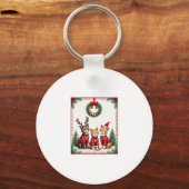 Three Cat Funny Christmas Cat Ugly Xmas Sweater Me Sleutelhanger (Voorkant)