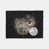 Three Cat Meow Moon Funny Weird Cursed Meme Fleece Deken (Voorkant (Horizontaal))