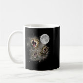 Three Cat Meow Moon Funny Weird Cursed Meme Koffiemok (Links)