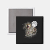 Three Cat Meow Moon Funny Weird Cursed Meme Magneet (Voorkant / Achterkant)