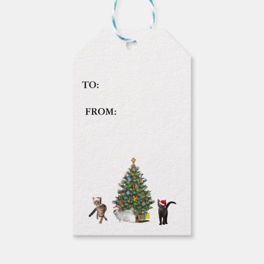 Three Cat Santas Cadeaulabel (Achterkant)