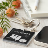 Three Cats, Pumpkin, and Spider Halloween Sleutelhanger (Voorkant Rechts)