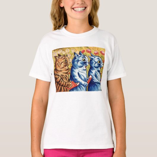 Three cats singing by Louis Wain  T-shirt (Voorkant)