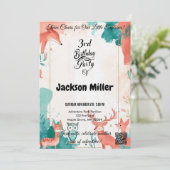 Three Cheers 3rd Birthday Fox, Uil en Herten Kaart (Staand voorkant)