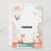 Three Cheers 3rd Birthday Fox, Uil en Herten Kaart (Achterkant)