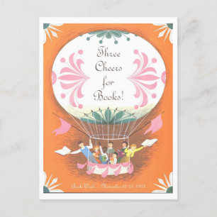 "Three Cheers for Books" Bibliotheek Poster Briefkaart