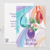 Three Christmas Balls Holiday greeting cards Feestdagenkaart (Voorkant / Achterkant)