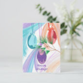 Three Christmas Balls Holiday postcards Feestdagenkaart (Staand voorkant)