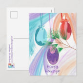 Three Christmas Balls Holiday postcards Feestdagenkaart (Voorkant / Achterkant)