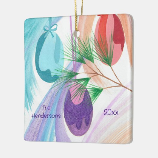 Three Christmas Balls, personalized ornaments Keramisch Ornament (Links)