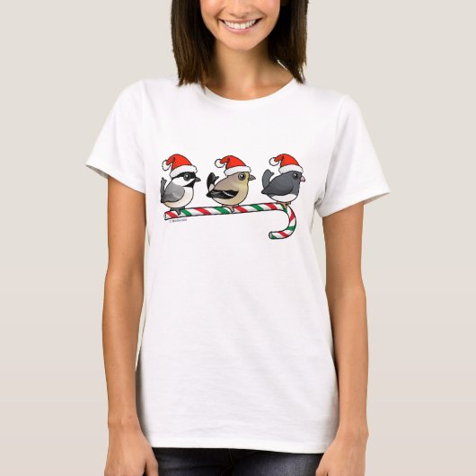 Three Christmas Finches (Verenigde Staten) T-shirt (Voorkant)