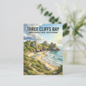 Three Cliffs Bay Verenigd Koninkrijk Briefkaart (Staand voorkant)
