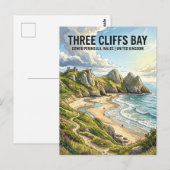 Three Cliffs Bay Verenigd Koninkrijk Briefkaart (Voorkant / Achterkant)