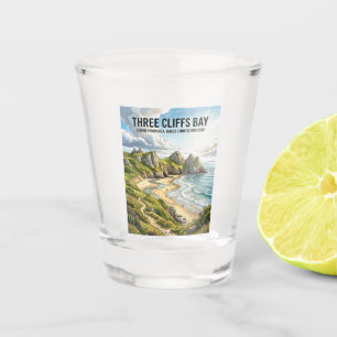 Three Cliffs Bay Verenigd Koninkrijk Shot Glas
