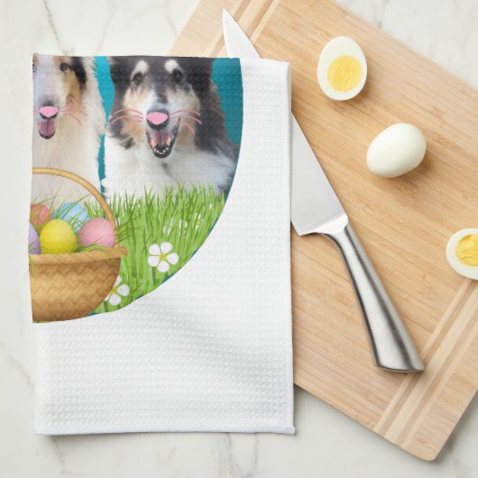 Three Collie Bunny Theedoek (Quarter Fold)