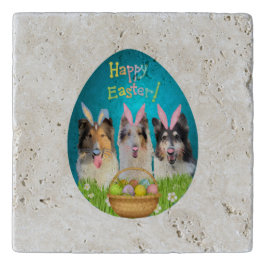 Three Collie Bunny Trivet