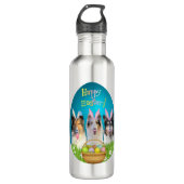 Three Collie Easter Bunny  Waterfles (Voorkant)