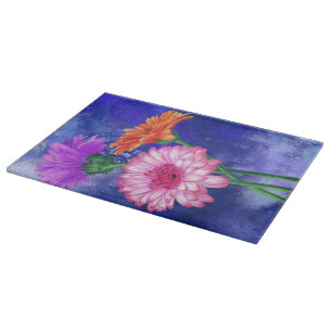 Three Color Gerberas Cutting Board Snijplank