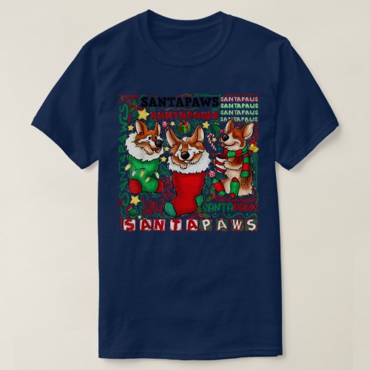 Three Corgi In Sock Christmas Santa Xmas 343 T-shirt (Design voorkant)