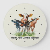 Three Cows Humorous Personalized  Grote Klok (Voorkant)
