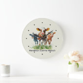 Three Cows Humorous Personalized  Grote Klok (Huis)