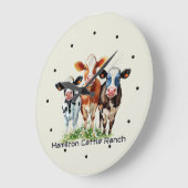 Three Cows Humorous Personalized  Grote Klok (Hoek)