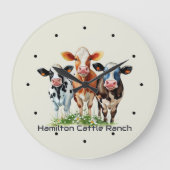 Three Cows Humorous Personalized  Grote Klok (Voorkant)