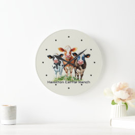 Three Cows Humorous Personalized  Grote Klok