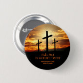 Three Crosses Christelijke Kerk Knop Ronde Button 5,7 Cm (Voorkant /achterkant)