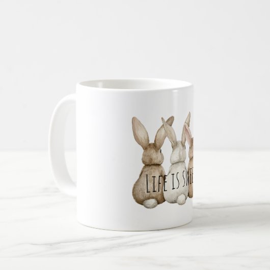Three Cute Bunny Rabbits Koffiemok (Voorkant links)