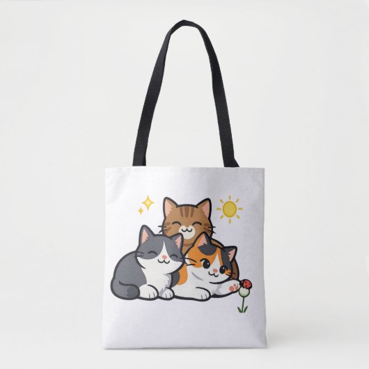 Three Cute Cats Friendship Tote Bag (Voorkant)