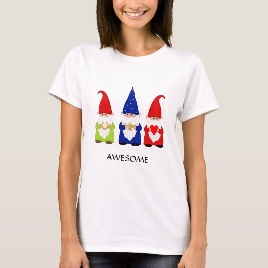 Three Cute Gnomes T-Shirt (Voorkant)