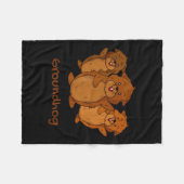 Three Cute Groundhogs Funny Woodchuck &amp; Ground Fleece Deken (Voorkant (Horizontaal))