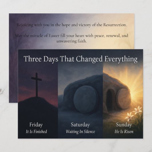 Three Days That Changed Everything Easter Card Feestdagenkaart (Voorkant / Achterkant)