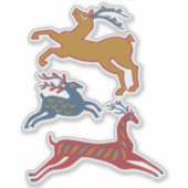 Three Deers American Folk Art Sticker (Voorkant)