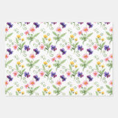 Three Different Yellow, Pink, Purple Floral  Inpakpapier Vel (Voorkant 2)