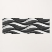 Three Dimensional Black and White Wave Pattern Yogamat (Achterkant (horizontaal))