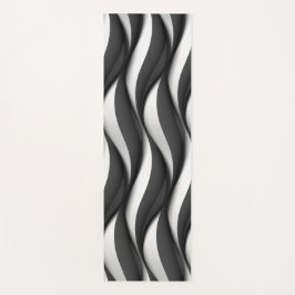 Three Dimensional Black and White Wave Pattern Yogamat