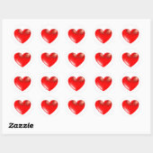 Three Dimensional Style Heart Symbol Red Ronde Sticker (Vel)